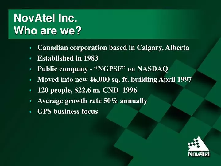 novatel inc who are we