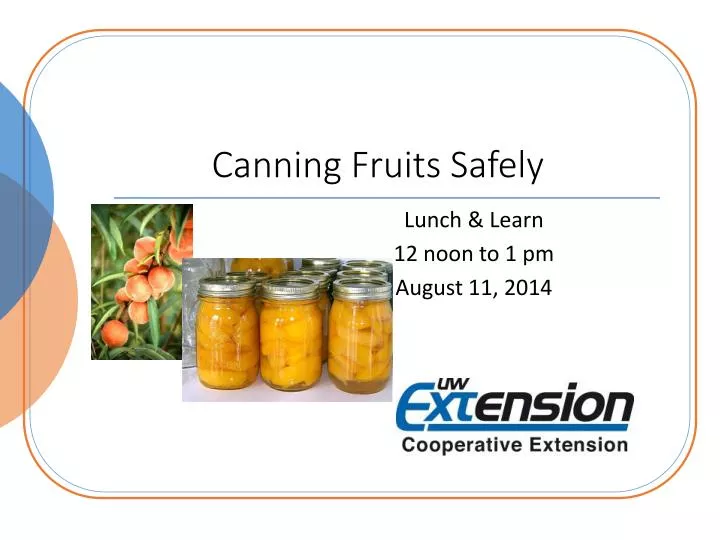 canning fruits safely