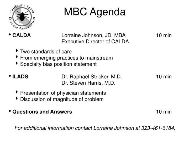 mbc agenda