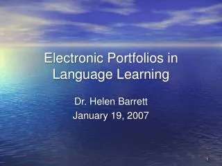 Electronic Portfolios in Language Learning