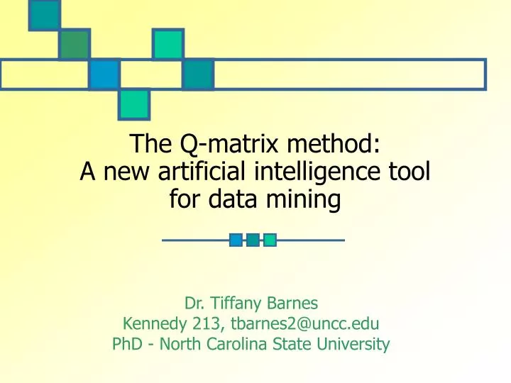 the q matrix method a new artificial intelligence tool for data mining