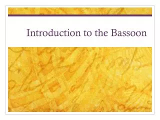 Introduction to the Bassoon