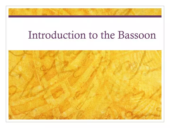 introduction to the bassoon