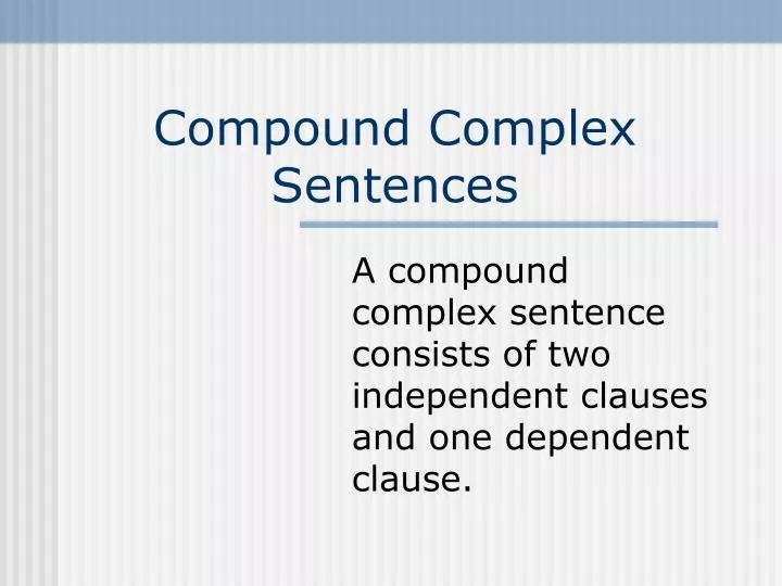 compound complex sentences