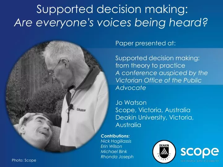 supported decision making are everyone s voices being heard