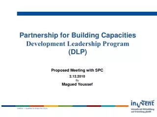 Partnership for Building Capacities Development Leadership Program (DLP)