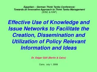 Types of demands and motifs for knowledge, ideas etc.