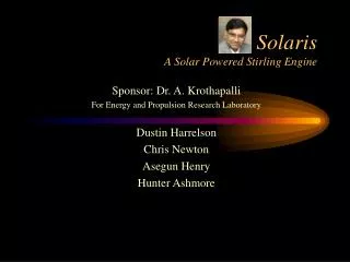 Solaris A Solar Powered Stirling Engine