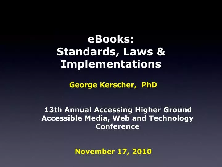 ebooks standards laws implementations