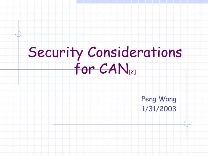 security considerations for can 2