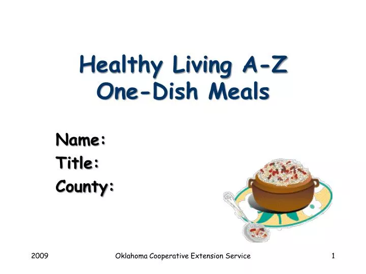 healthy living a z one dish meals
