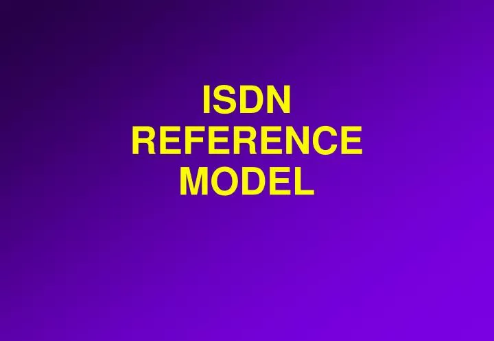 isdn reference model