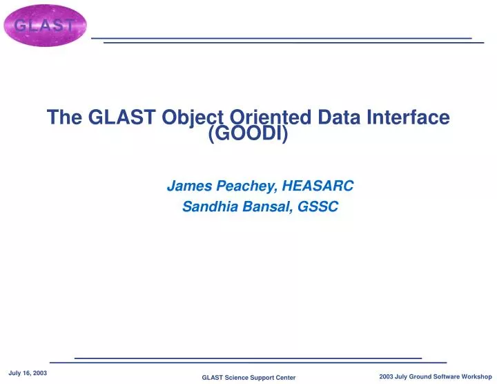 the glast object oriented data interface goodi