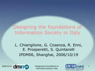 Designing the foundations of Information Society in Italy
