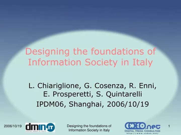 designing the foundations of information society in italy
