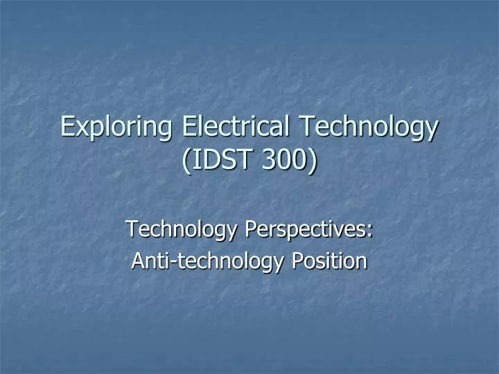 exploring electrical technology idst 300