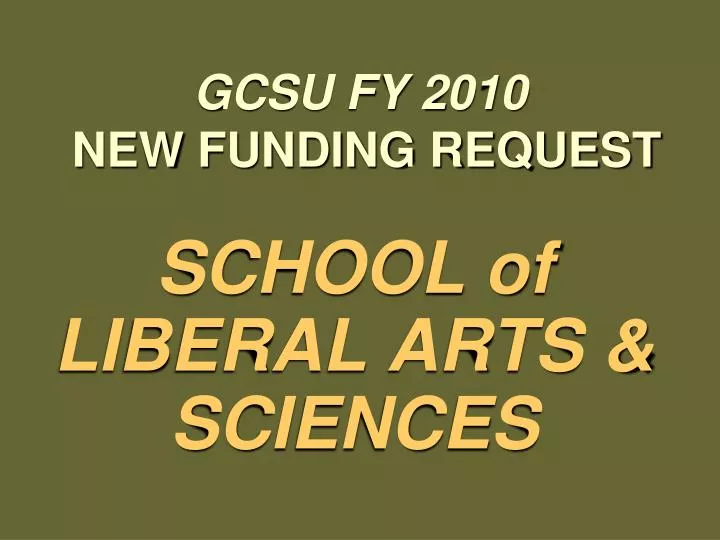 gcsu fy 2010 new funding request