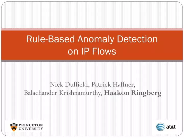 rule based anomaly detection on ip flows