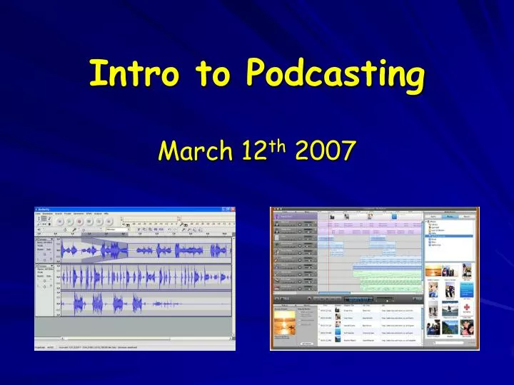 intro to podcasting