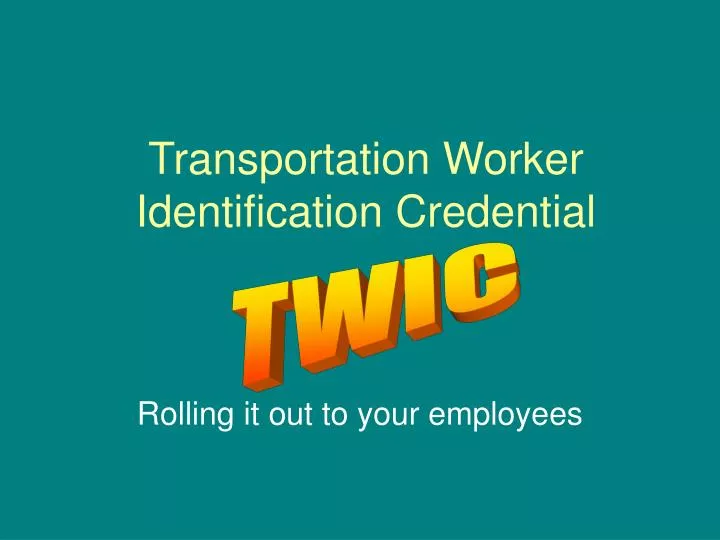 transportation worker identification credential
