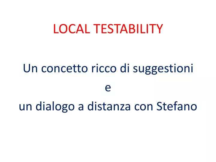 local testability