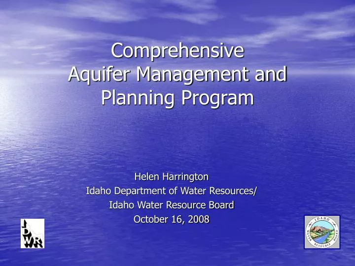 comprehensive aquifer management and planning program