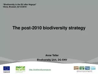 The post-2010 biodiversity strategy