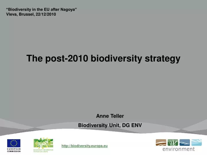 the post 2010 biodiversity strategy