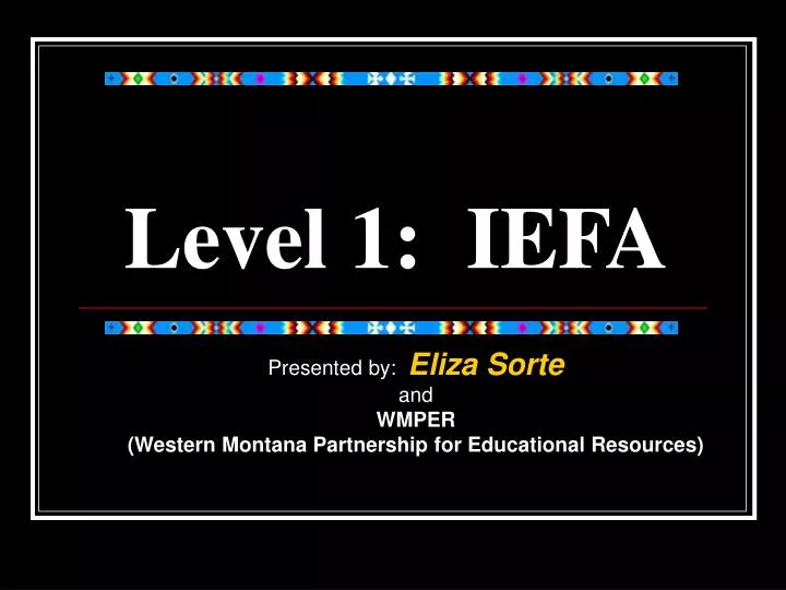 level 1 iefa