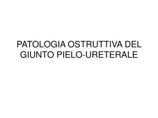 patologia ostruttiva del giunto pielo ureterale