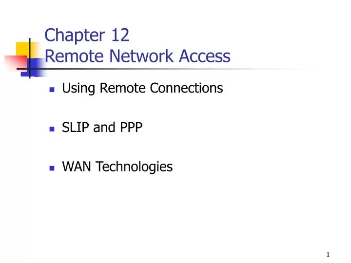 chapter 12 remote network access