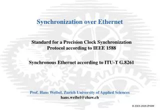 Synchronization over Ethernet