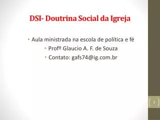 dsi doutrina social da igreja