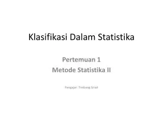 klasifikasi dalam statistika