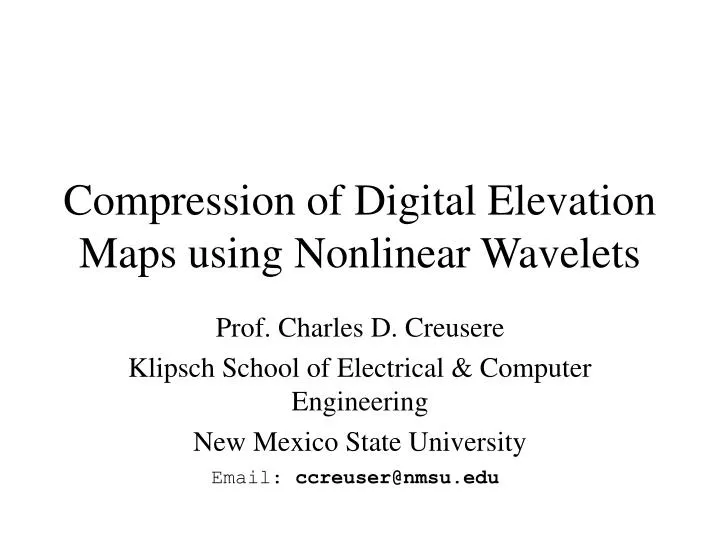 compression of digital elevation maps using nonlinear wavelets