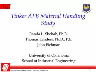 Tinker AFB Material Handling Study