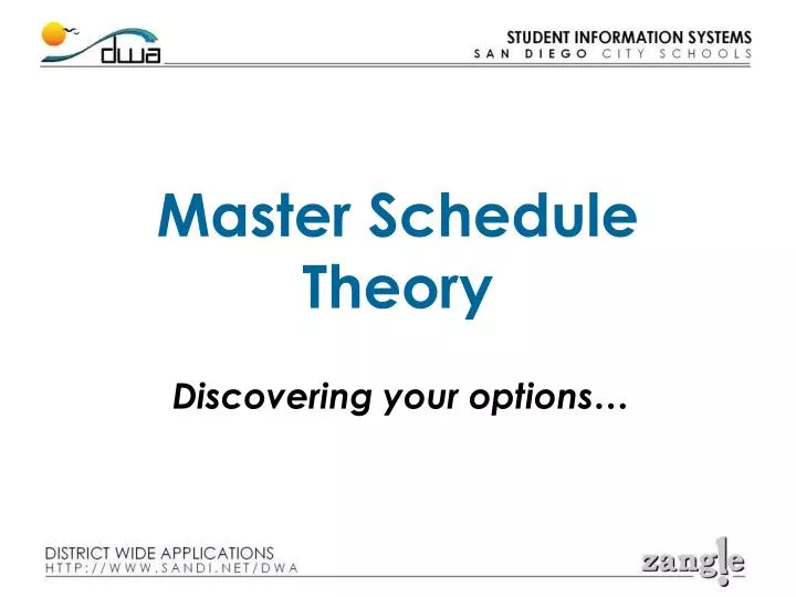 master schedule theory