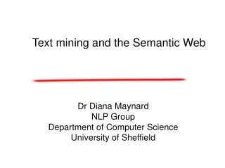 Text mining and the Semantic Web