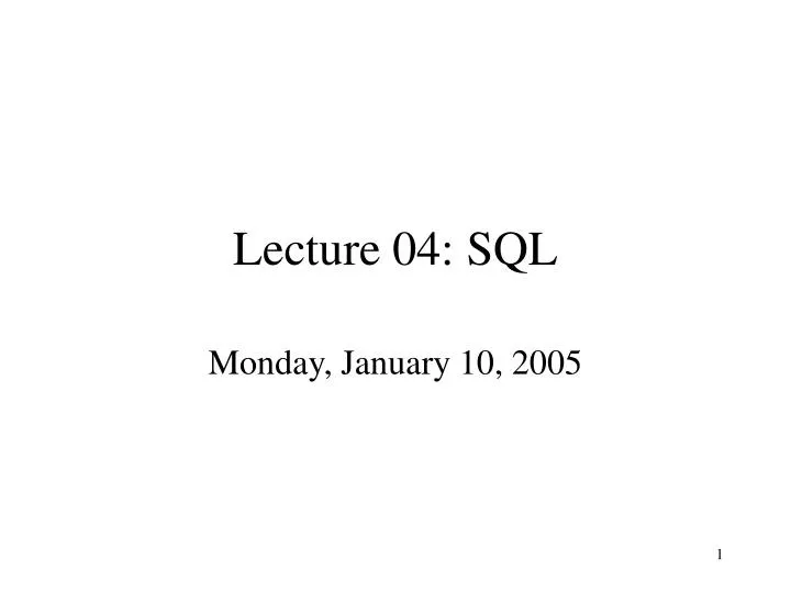 lecture 04 sql