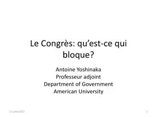 le congr s qu est ce qui bloque