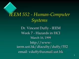 IEEM 552 - Human-Computer Systems