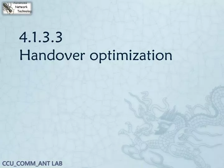 4 1 3 3 handover optimization