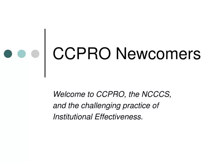 ccpro newcomers