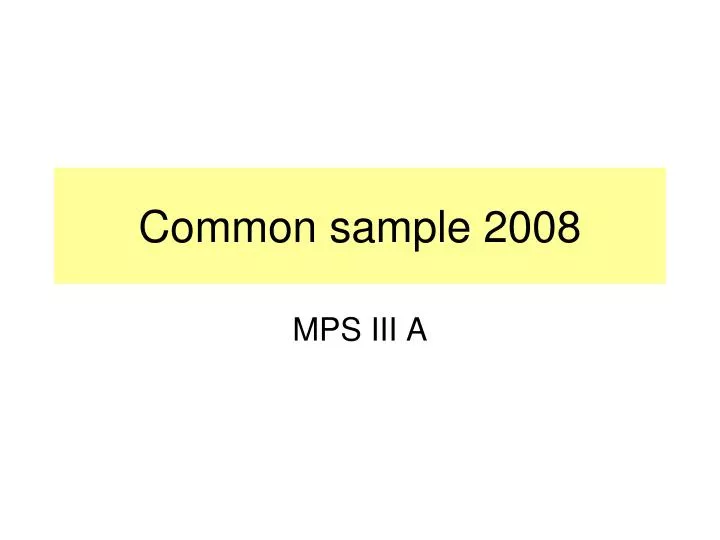 common sample 2008