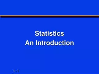 Statistics An Introduction