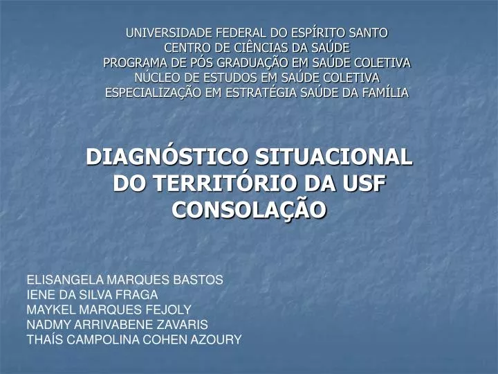 diagn stico situacional do territ rio da usf consola o