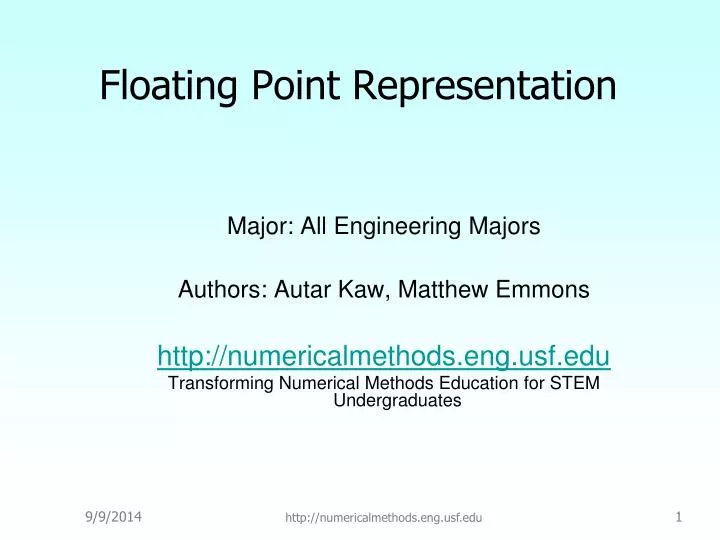 Floating Point Representation N 