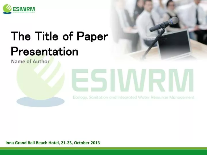 the title of paper presentation