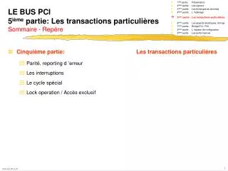 le bus pci 5 i me partie les transactions particuli res sommaire rep re