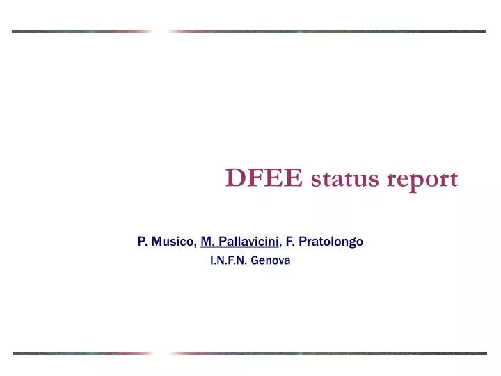 dfee status report